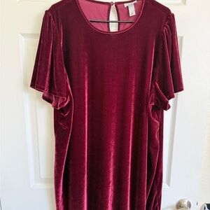 Ava & Viv Deep Red Velvet Dress